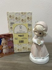 Precious Moments Angel Figurine Seated in White Rose with Ladybug — listing 2