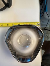 Vintage Smoke Black Glass Diamond-Shaped Triangle Dish / Ashtray, 5" x 3.75" — listing 6