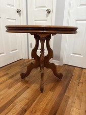 Antique Victorian Eastlake Walnut Parlor Chair with Burgundy Velvet Upholstery — listing 3