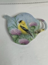 Ceramic Teapot-Shaped Tea Bag Holder / Spoon Rest with Floral Relief — listing 4