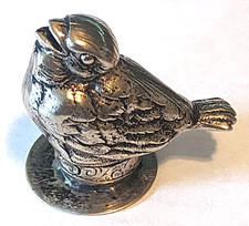 Vintage Figural Bird Salt & Pepper Shakers, Silver-Tone Metal, 3 inch Pair — listing 3