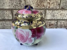 Cobalt Blue and Gold Floral Twin-Handled Mantel Vase, Italian Design — listing 6