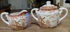 Vintage Brown Transferware Floral Ironstone Dinnerware Set (approx. 30+ pieces) Royal China / Sussex — listing 3
