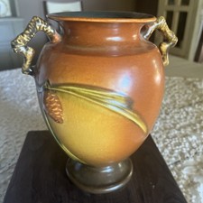 Roseville Pine Cone Moderne #455-6 Planter, Green (Pair) — listing 6