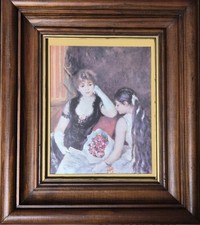 Vintage Renoir "Girl in a Straw Hat" Print in Professional Custom Wood Frame, 8x10 — listing 4