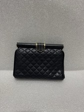 Vintage Black Leather Quilted Flap Crossbody Bag with Gold Logo Turn-Lock — listing 2