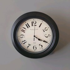 Sterling & Noble Round Brushed Metal Wall Clock with Cream Crackle-Finish Dial — listing 5
