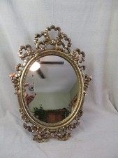 Vintage Oval Wall Mirror with Wooden Frame — listing 4