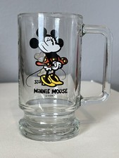 Vintage Walt Disney Productions Minnie Mouse Clear Glass Mug Stein — listing 5