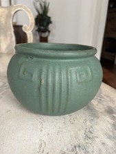Glazed Stoneware Garden Planter with Green Drip Glaze — listing 2