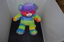 Tie-Dye Rainbow Plush Teddy Bear with Pink Face and Belly — listing 3