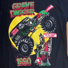 Vintage 1990s Grave Digger Monster Truck Grim Reaper Graphic T-Shirt — listing 2