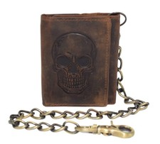 Vintage Cognac Brown Leather Flap Shoulder Bag with Multi-Strand Gold Chain Strap
