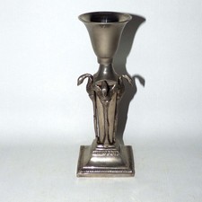 Art Nouveau Style Pewter Figural Brooch with Maiden and Iris Flowers