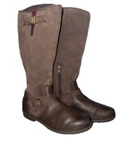 UGG Black Leather Tall Riding Boots with Buckle Straps Waterproof — listing 5