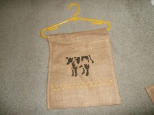 Vintage Clothespin Bag with Cow & Farm Print, Hanger-Top, and Wooden Clothespins, listing 2