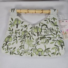 Floral Print Faux Leather Clutch with Bamboo Turn-Lock and Gold Chain Strap — listing 6