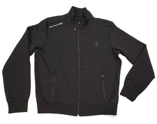 U.S. Polo Assn. Men's White Full-Zip Track Jacket with American Flag Patch