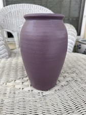 Vintage Purple/Lavender Matte Glaze Art Pottery Vase with Ribbed Baluster Form — listing 2