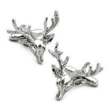 Pair of Vintage Cold-Painted Enamel Miniature Deer/Fawn Figural Cufflinks — listing 4