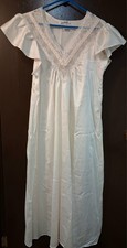 Vintage Lily of France Pink Floral Jacquard Nightgown with Ivory Lace Bodice Medium — listing 2
