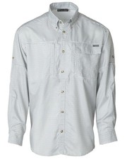 Banded Men's White Checked Long Sleeve Fishing Shirt with UPF/UVA Sun Protection, Size Medium — listing 2