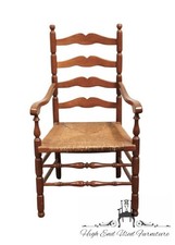Vintage Maple Ladder-Back Side Chair with Floral Upholstered Slip Seat — listing 3