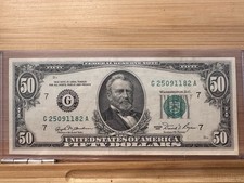 Series 1981 $50 Federal Reserve Note, Ulysses S. Grant, New York (B) District — listing 5