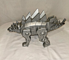 Vintage Battery-Operated Walking Robot Dinosaur Toy (Robotic T-Rex), Blue/Gray with Yellow Wheels — listing 3