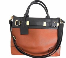 4-Piece Brown Faux Leather Handbag Set with Tote, Crossbody, Wallet and Card Holder