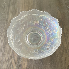 Vintage Iridescent Carnival Glass Ribbed Compote on Figural Brass Cherub Pedestal — listing 5