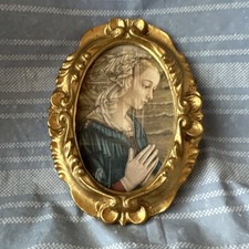 Vintage Print Reproduction of Fra Filippo Lippi 'Madonna' (Portrait of a Woman) on Textured Board