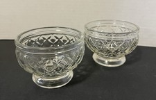 Cut Glass Footed Dessert / Sherbet Dish with Diamond and Fan Pattern — listing 5