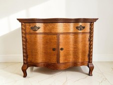 Antique Victorian Oak Sideboard/Buffet with Beveled Mirror Backsplash and Carved Crest — listing 3