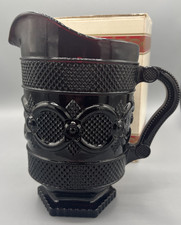 Avon 1876 Cape Cod Collection Ruby Red Glass Water Pitcher with Original Box — listing 6