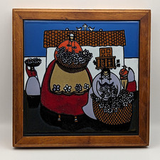 Andean Folk Art Painting - Ecuadorian Highland Village Scene, Signed Alberto Vega — listing 3