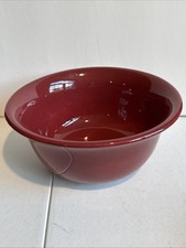 Burgundy Glazed Stoneware Serving Bowl with Scalloped Rim — listing 6