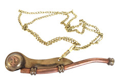 Boatswain's Call Whistle (Bosun's Pipe) with Chain in Original Gift Box — listing 5