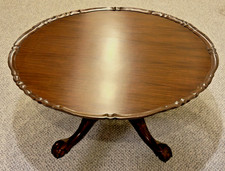 Vintage Duncan Phyfe Style Pedestal Side Table with Splayed Saber Legs — listing 2