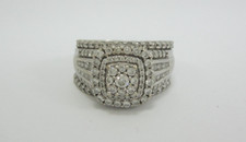 Silver-Tone Halo Cluster Ring with Clear Round Center Stone — listing 3