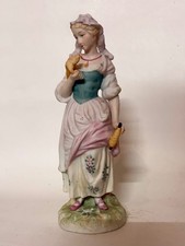 Bisque Porcelain Figurine of Child Under Umbrella with Ducks