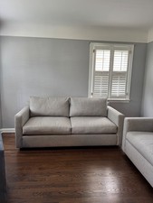 Crate and Barrel Axis II 86-inch Two-Seat Sofa in Taupe Microfiber — listing 3