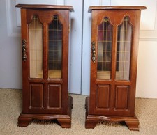 Vintage French Provincial Style Small Wooden Jewelry Cabinet Armoire with Wire Mesh Doors — listing 2