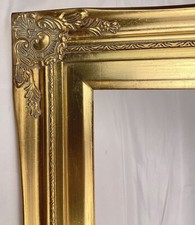 Vintage Ornate Gilt & Oak Wood Framed Wall Mirror with Pierced Scrollwork — listing 6