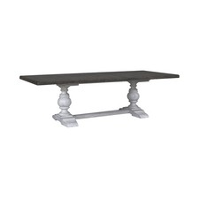 Rustic Pine Trestle Dining Table with Two Matching Benches, Live-Edge Top — listing 5