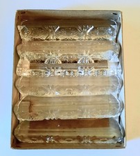 Antique Cut Crystal Glass Knife Rest, Dumbbell Form with Hobnail & Diamond Cutting — listing 2