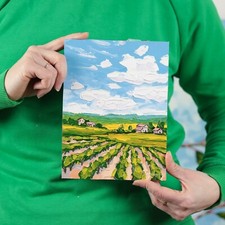 Framed Tuscan/Italian Countryside Vineyard Landscape Oil Painting — listing 6