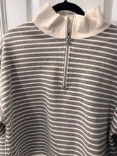 J.Crew Camel & Black Striped Full-Zip Hooded Sweater Jacket, Size M — listing 4