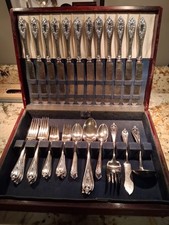 1847 Rogers Bros Silverplate Flatware Set in Original Wooden Chest (Mixed Patterns) — listing 5