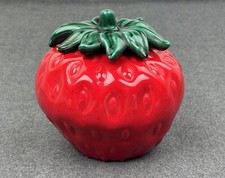 Vintage Figural Strawberry Ceramic Lidded Jar / Canister — listing 3